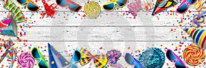 colorful wide panorama party carnival birthday celebration background