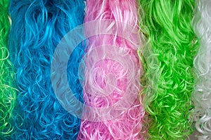 Colorful wigs abstract background