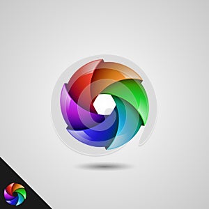 Colorful windmill Logo template
