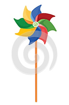 Colorful Windmill Set. Vector