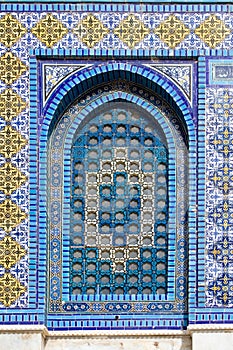 Colorful window in the Dome of the Rock