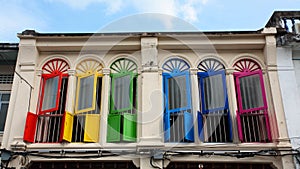 colorful windows Chino-Protugese Architecture