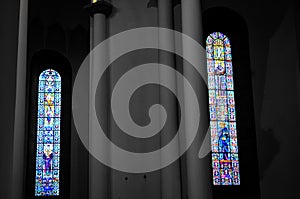 Colorful windows in christian church
