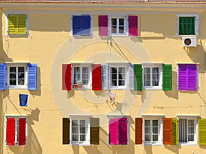 Colorful windows shutters