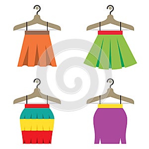 Colorful Women Skirts With Hangers photo