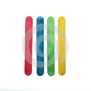 Colorful wood ice lolly sticks