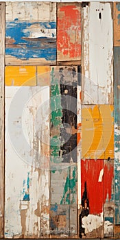 Colorful Wood Plank Collage: A Fauve-inspired Masterpiece Painting