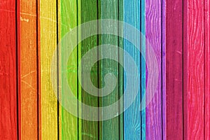 Colorful Wood Planks - Rainbow Colors