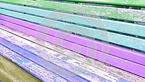 Colorful wood texture background with dull natural paint colors bench horizontal chair