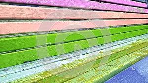 Colorful wood texture background with dull natural paint colors bench horizontal chair