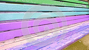 Colorful wood texture background with dull natural paint colors bench horizontal chair