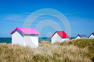 Colorato Spiaggia cabine, Francia 