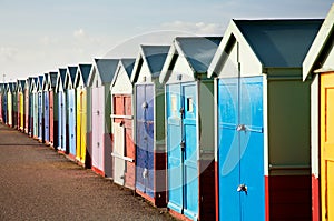 Colorful Wooden Beach Huts