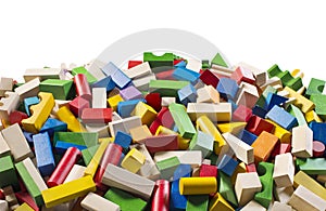 Colorful wooden building blocks