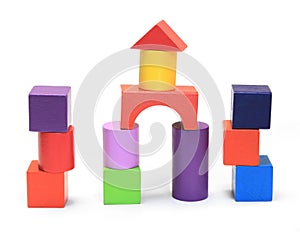 Colorful wooden building blocks