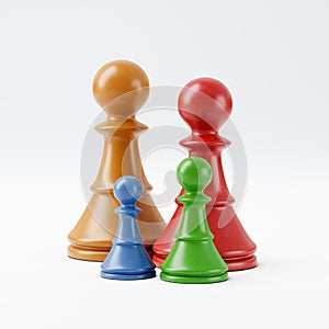 Colorful Wooden Chessmen, Family Concept