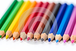 Colorful wooden crayons, pencils