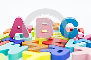 Colorful wooden educational abc toy puzzle for kids