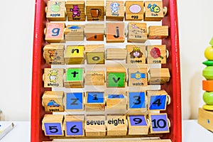 Colorful wooden educational toys