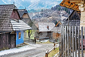 Colorful wooden houses in Vlkolinec village