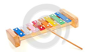 Colorful wooden metal xylophone