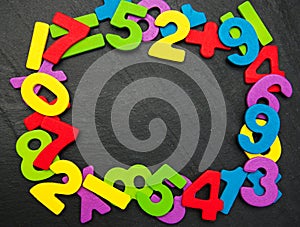 Colorful wooden numbers