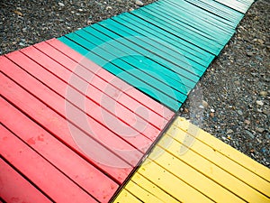 Colorful wooden path