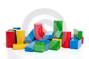 Colorful wooden play blocks