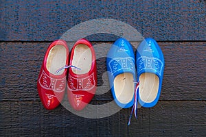 Colorful wooden shoes