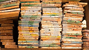 Colorful wooden stacked
