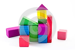 Colorful wooden toy block