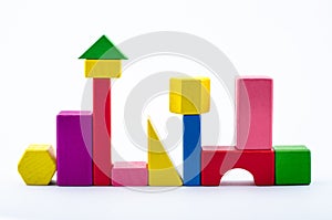 Colorful wooden toy block