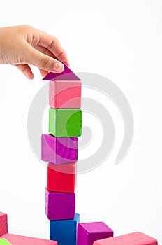 Colorful wooden toy block