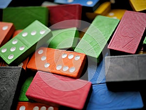 Colorful Wooden Toy Dominoes Game