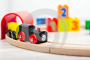 Colorful wooden toy train