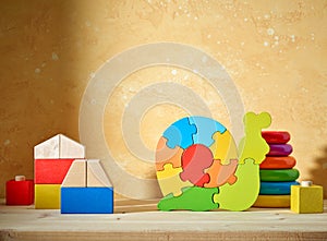 Colorful wooden toys