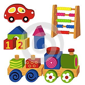 Colorful wooden toys