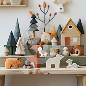 Colorful Wooden Toys and Decor