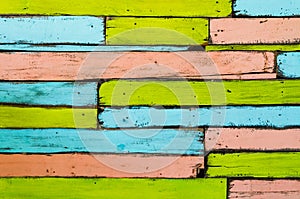 Colorful of wooden wall background.