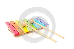 A colorful wooden xylophone