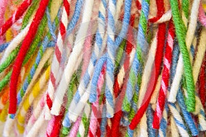 Colorful wool fibres