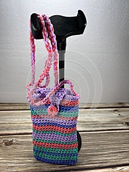 Colorful wool handmade bag.