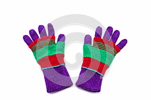Colorful woolen glove of children.
