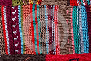 Colorful woolen patchwork