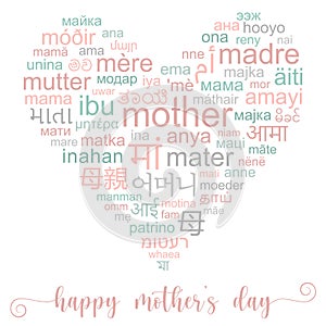 Colorful word cloud for mother`s day