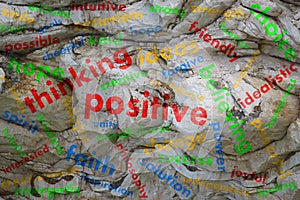 Colorful word cloud with words out of the area positive thinking