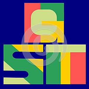 Colorful Wording GST Design in box .