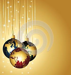 Colorful world christmas balls.