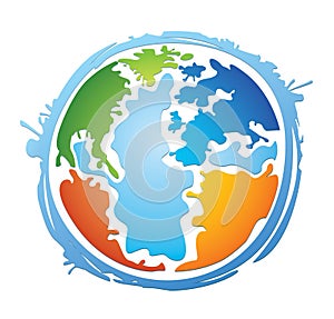 Colorful world globe