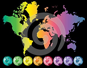 Colorful world map